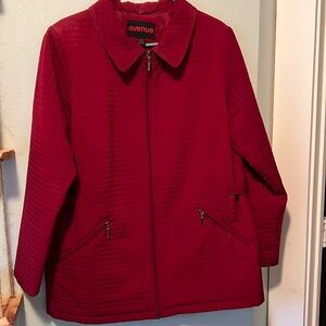 Avenue Quilted Red Jacket Size 14/16 - LIKE NEW